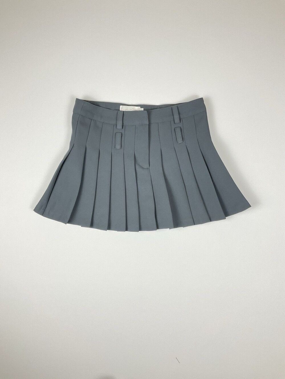 Beige Botany Gray Pleated Utility Preppy Mini Skirt Small